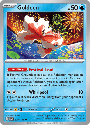 Goldeen – Common Reverse Holo – 020/131 – Prismatic Evolutions