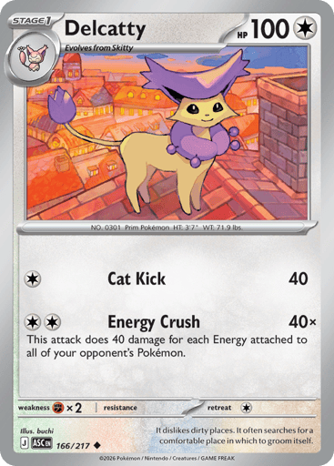 Delcatty – Uncommon Reverse Holo – 166/217 – Ascended Heroes