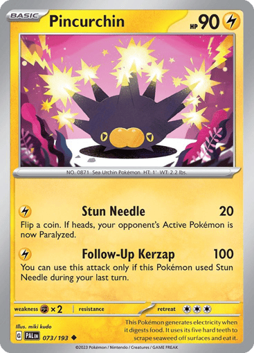 Pincurchin – Uncommon Reverse Holo – 073/193 – Paldea Evolved