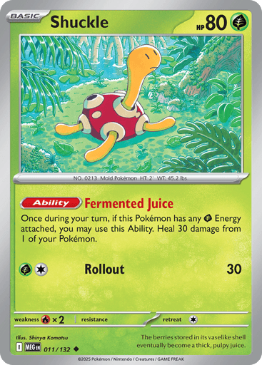 Shuckle – Uncommon Reverse Holo – 011/132 – Mega Evolution