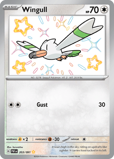 Wingull – Shiny Rare – 203/091 – Paldean Fates