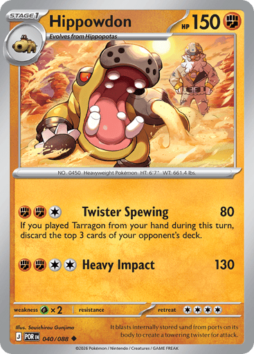 Hippowdon – Uncommon Reverse Holo – 040/088 – Perfect Order