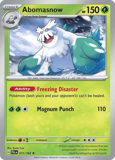 Abomasnow – Rare Reverse Holo – 011/193 – Paldea Evolved