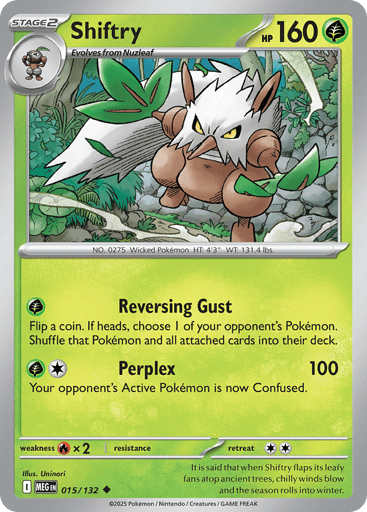 Shiftry – Uncommon Reverse Holo – 015/132 – Mega Evolution