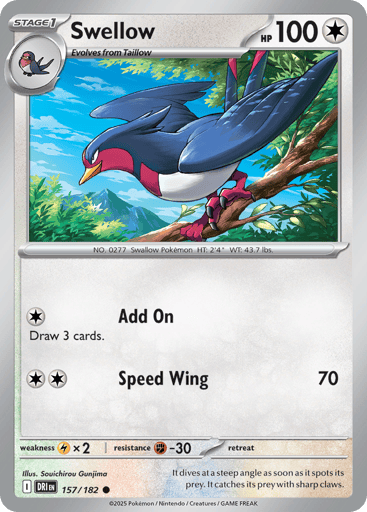 Swellow – Common – 157/182 – Destined Rivals