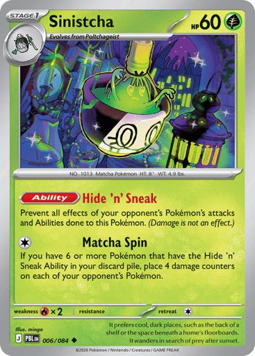 Sinistcha – Uncommon Reverse Holo – 006/084 – Pitch Black