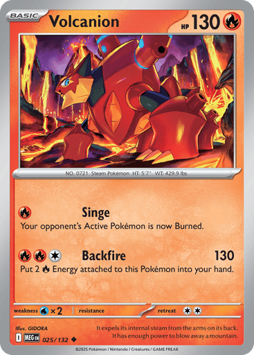 Volcanion – Uncommon Reverse Holo – 025/132 – Mega Evolution