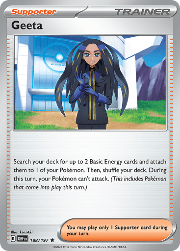Geeta – Uncommon Reverse Holo – 188/197 – Obsidian Flames