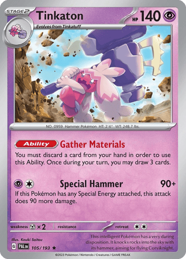 Tinkaton – Rare Reverse Holo – 105/193 – Paldea Evolved