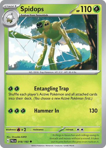 Spidops – Uncommon Reverse Holo – 018/193 – Paldea Evolved