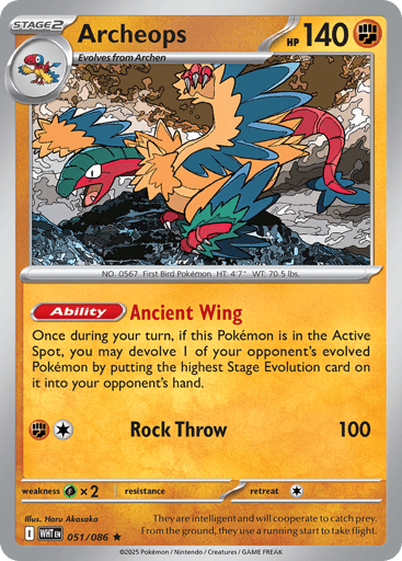 Archeops – Rare Reverse Holo – 051/086 – White Flare