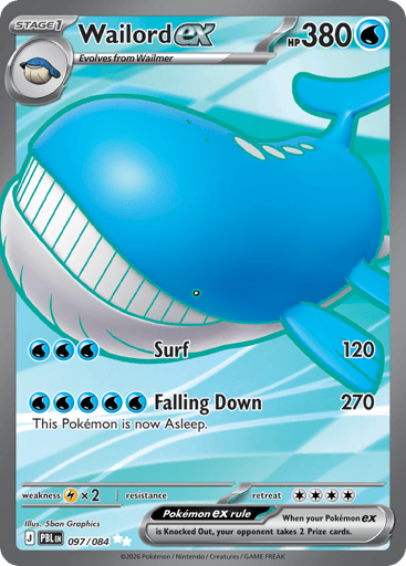 Wailord ex – Ultra Rare – 097/084 – Pitch Black