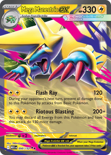 Mega Manectric ex – Double Rare – 050/132 – Mega Evolution