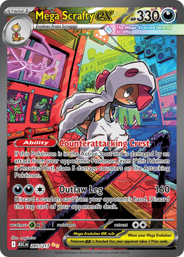 Mega Scrafty ex – Special Illustration Rare – 285/217 – Ascended Heroes