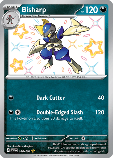 Bisharp – Shiny Rare – 186/091 – Paldean Fates