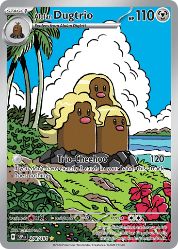 Alolan Dugtrio – Illustration Rare – 208/191 – Surging Sparks