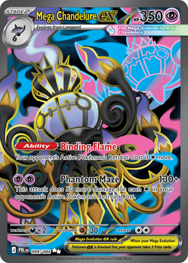 Mega Chandelure ex – Ultra Rare – 099/084 – Pitch Black