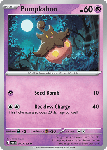 Pumpkaboo – Common Reverse Holo – 077/182 – Paradox Rift
