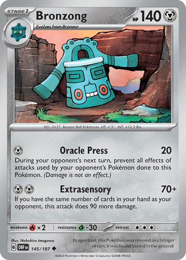 Bronzong – Uncommon Reverse Holo – 145/197 – Obsidian Flames