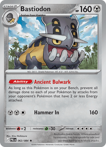 Bastiodon – Rare Holo – 062/084 – Pitch Black