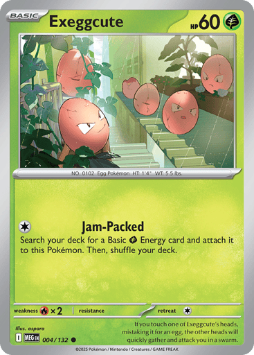 Exeggcute – Common Reverse Holo – 004/132 – Mega Evolution