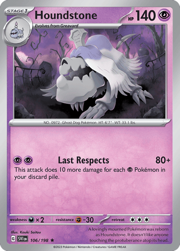 Houndstone – Rare Reverse Holo – 106/198 – Scarlet & Violet