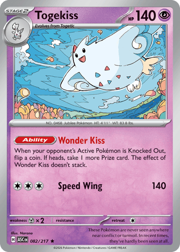 Togekiss – Rare Holo – 082/217 – Ascended Heroes