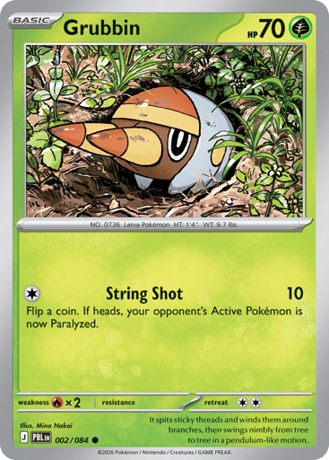 Grubbin – Common Reverse Holo – 002/084 – Pitch Black