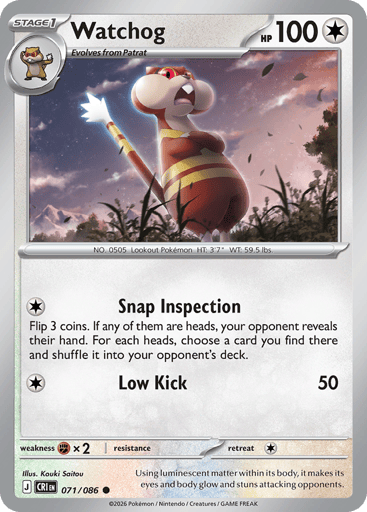 Watchog – Common Reverse Holo – 071/086 – Chaos Rising