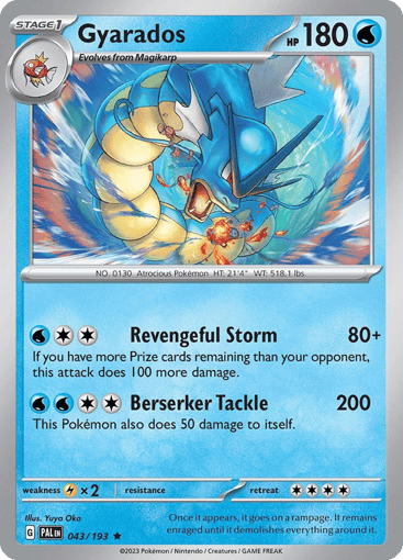 Gyarados – Rare Holo – 043/193 – Paldea Evolved