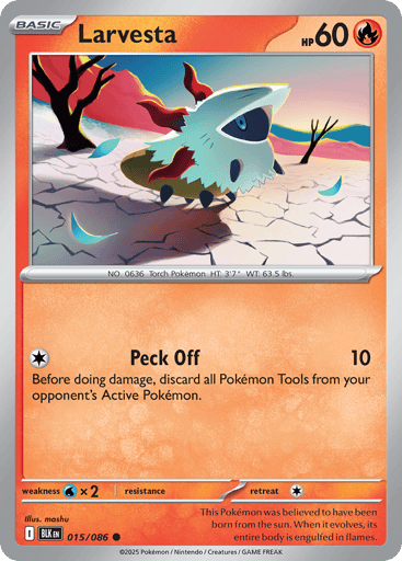 Larvesta – Common Master Ball Reverse Holo – 015/086 – Black Bolt