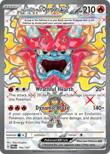 Hearthflame Mask Ogerpon ex – Ultra Rare – 192/167 – Twilight Masquerade