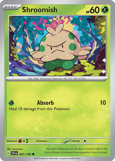 Shroomish – Common Reverse Holo – 003/198 – Scarlet & Violet