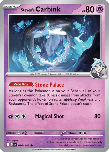 Steven’s Carbink – Common Reverse Holo – 086/182 – Destined Rivals
