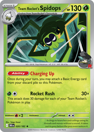 Team Rocket’s Spidops – Rare Holo – 020/182 – Destined Rivals