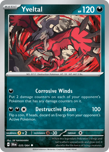 Yveltal – Uncommon Reverse Holo – 035/064 – Shrouded Fable