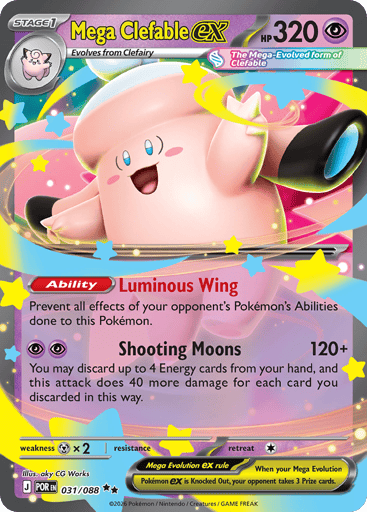 Mega Clefable ex – Double Rare – 031/088 – Perfect Order