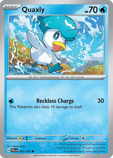 Quaxly – Common Reverse Holo – 050/193 – Paldea Evolved