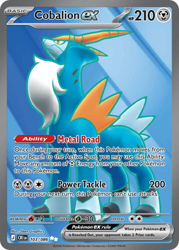 Cobalion ex – Ultra Rare – 103/086 – Chaos Rising