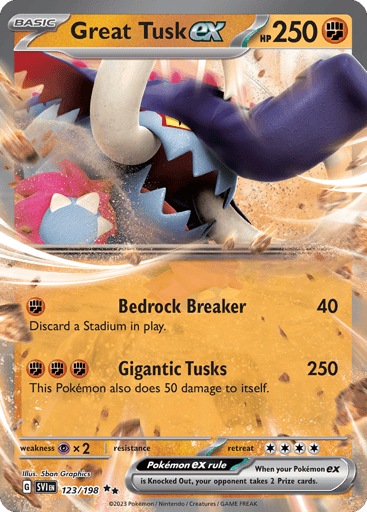 Great Tusk ex – Double Rare – 123/198 – Scarlet & Violet