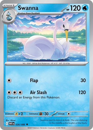 Swanna – Uncommon Reverse Holo – 026/086 – White Flare