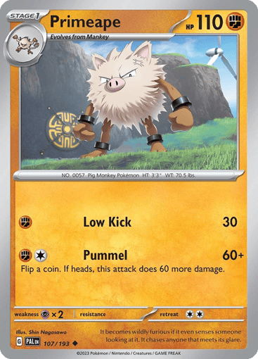 Primeape – Uncommon Reverse Holo – 107/193 – Paldea Evolved