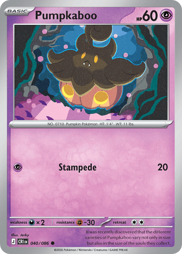 Pumpkaboo – Common Reverse Holo – 040/086 – Chaos Rising