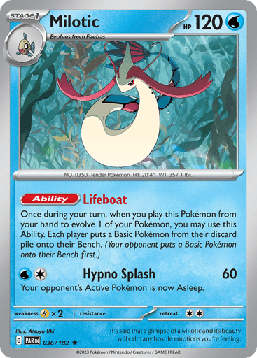 Milotic – Rare Reverse Holo – 036/182 – Paradox Rift