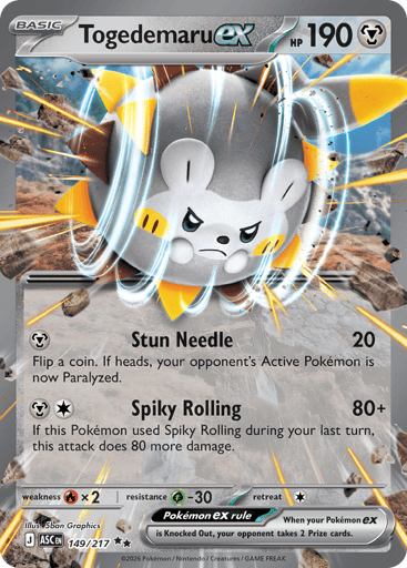 Togedemaru ex – Double Rare – 149/217 – Ascended Heroes