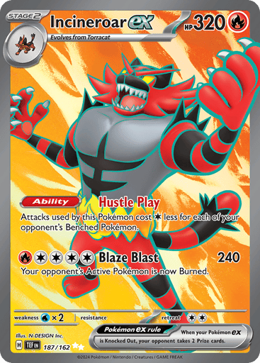 Incineroar ex – Ultra Rare – 187/162 – Temporal Forces
