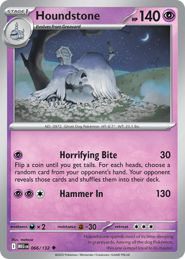 Houndstone – Uncommon Reverse Holo – 066/132 – Mega Evolution