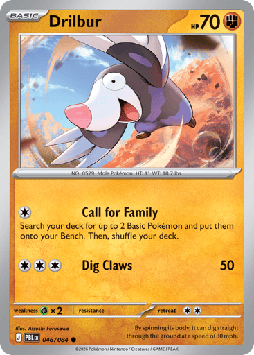 Drilbur – Common Reverse Holo – 046/084 – Pitch Black