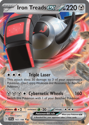 Iron Treads ex – Double Rare – 143/198 – Scarlet & Violet