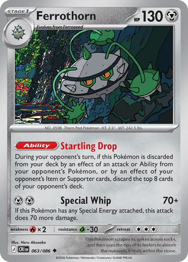 Ferrothorn – Uncommon Reverse Holo – 063/086 – Chaos Rising